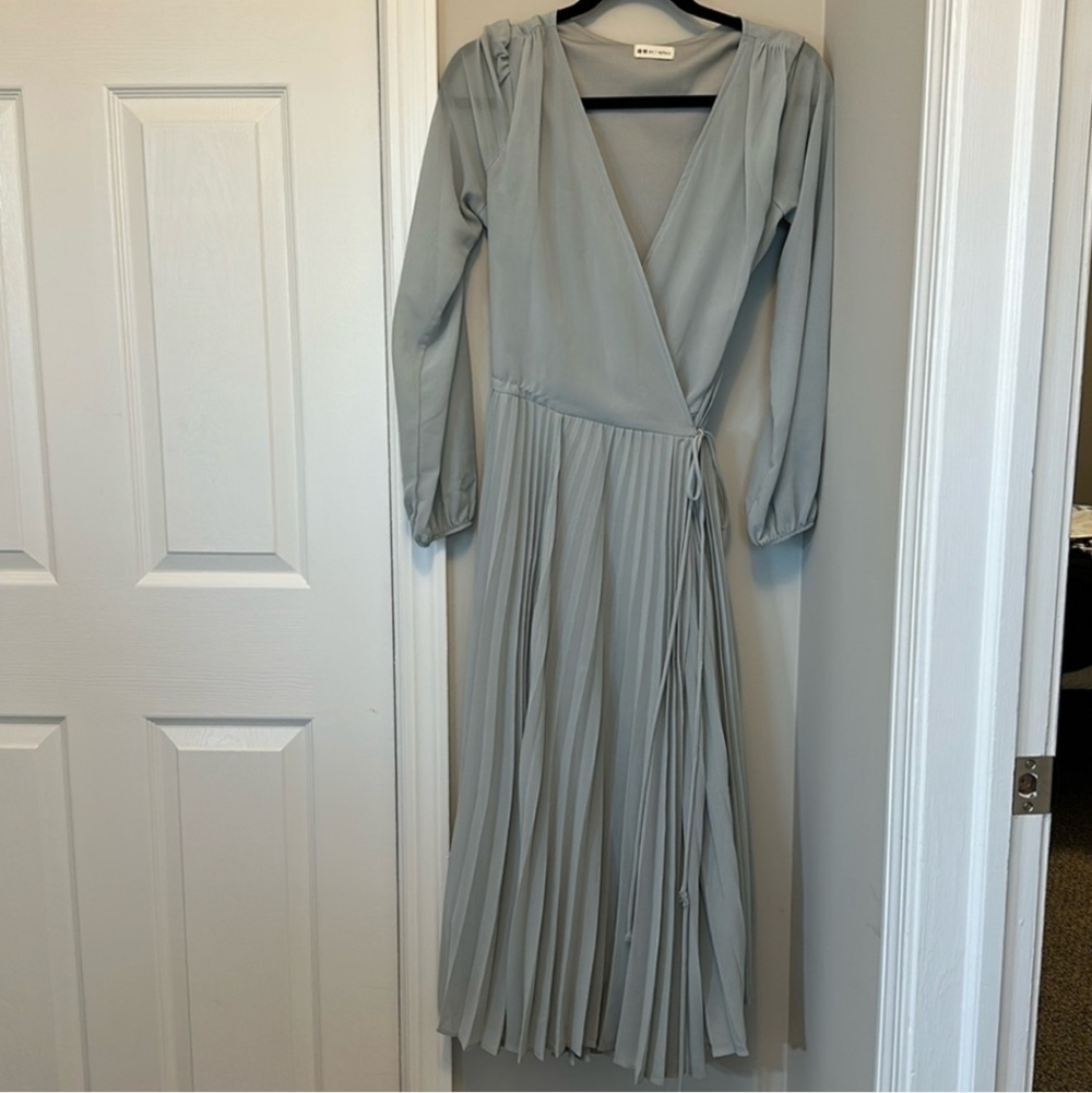 Elegant Gray Wrap Dress